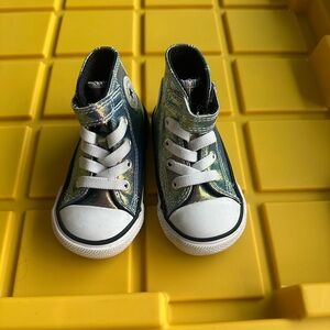 Kids Iridescent High-Top Sneakers